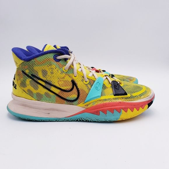 Nike Kyrie 7 '1 World 1 People' CQ9326-700 Yellow Green Black Men's Size 9.5 - Picture 5 of 12